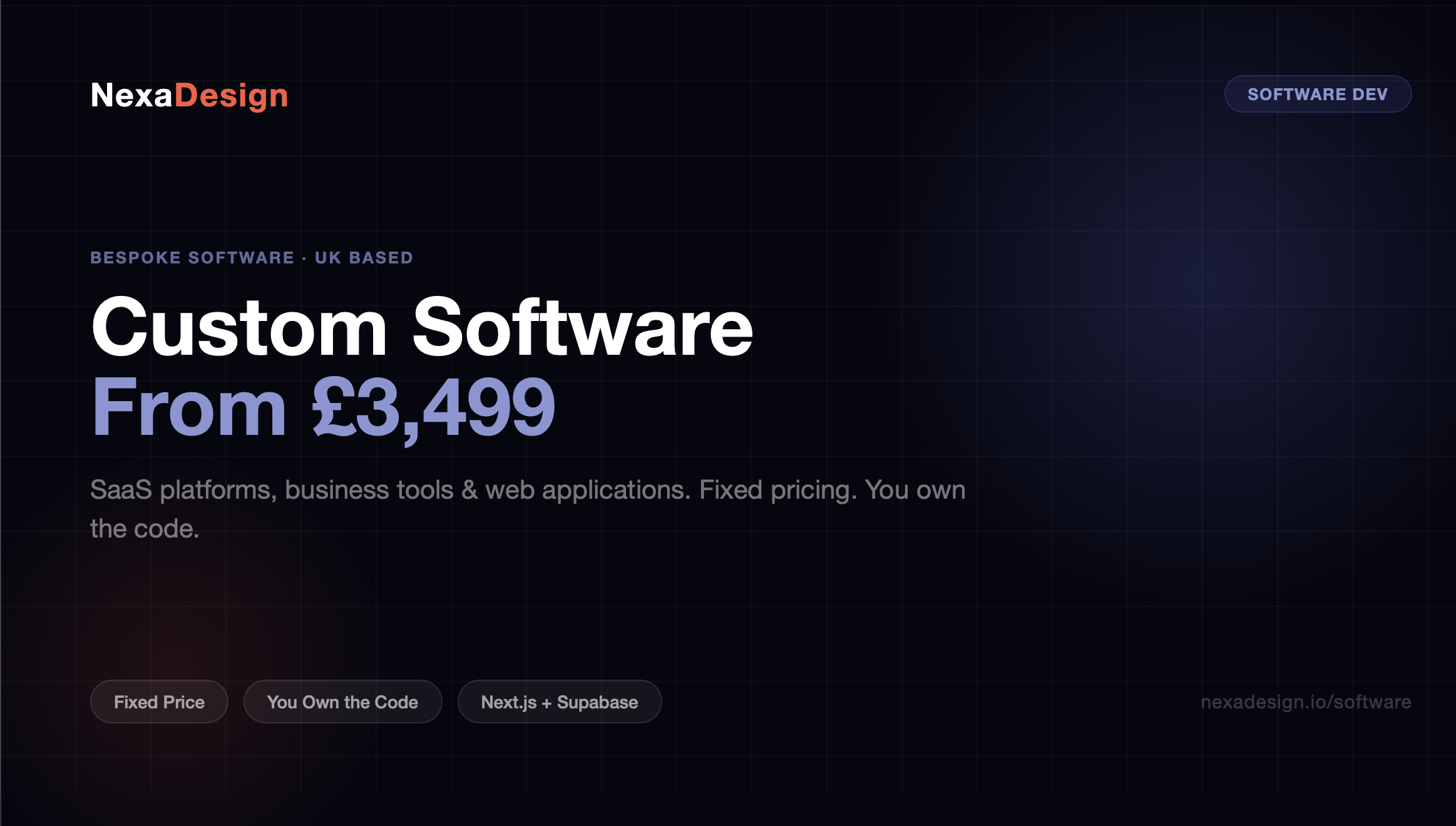 Custom Software Development UK | From £3,499 | NexaDesign | NexaDesign
